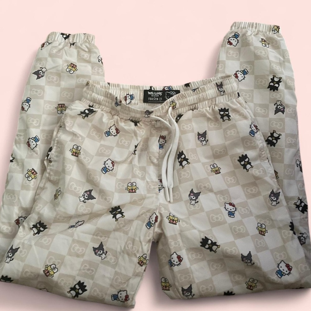 Forever 21 Cream patterned Hello Kitty & Friends Track Pants